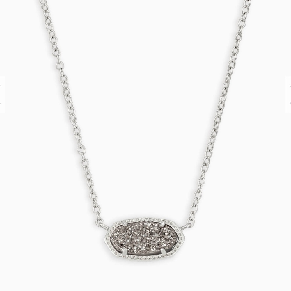 Kendra Scott Elisa Necklace In Platinum Drusy